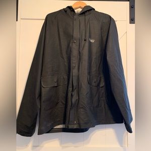 Coleman black rubber-like outdoors heavy duty rain jacket men size medium/large